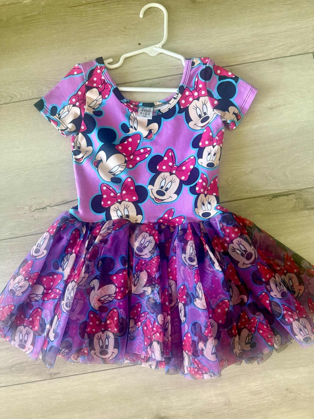 WILD RICH KIDS Minnie Mouse Purple Tulle Skirt leotard Dress